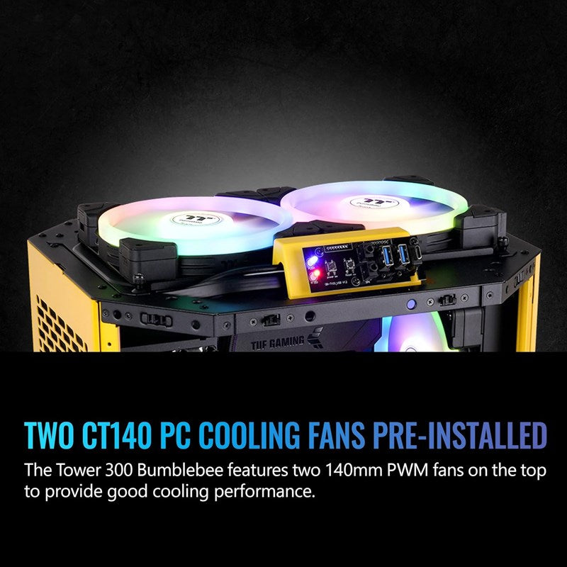 Thermaltake The Tower 300 M-ATX Micro Tower Gaming PC Case - Bumblebee (2 PWM Fans Included) Thermaltake The Tower 300 M-ATX Micro Tower Gaming PC Case - Bumblebee (2 PWM Fans Included)
